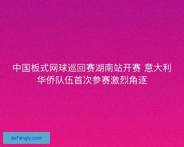 中国板式网球巡回赛湖南站开赛 意大利华侨队伍首次参赛激烈角逐